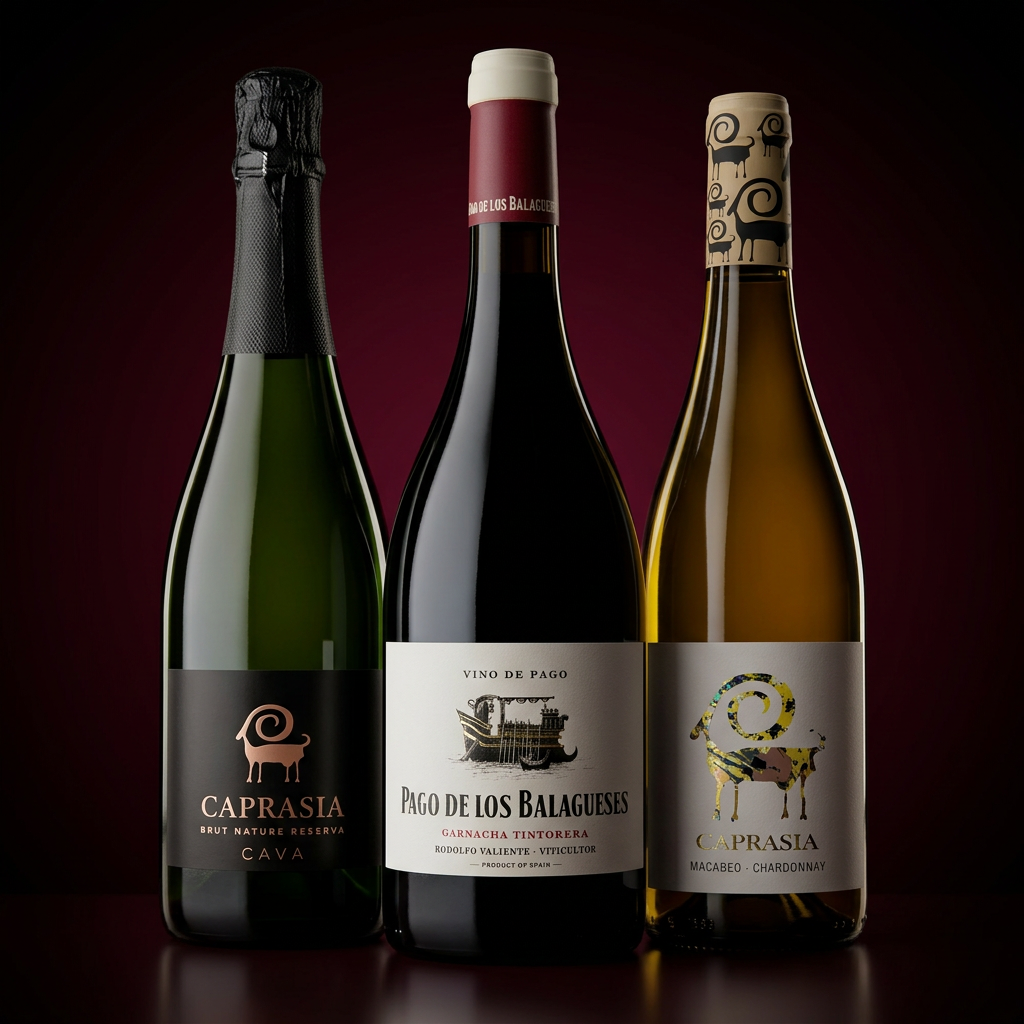 Pack Favoritos de la Cata — Cava Caprasia Brut Nature Reserva, Caprasia Macabeo-Chardonnay y Pago de los Balagueses Garnacha Tintorera